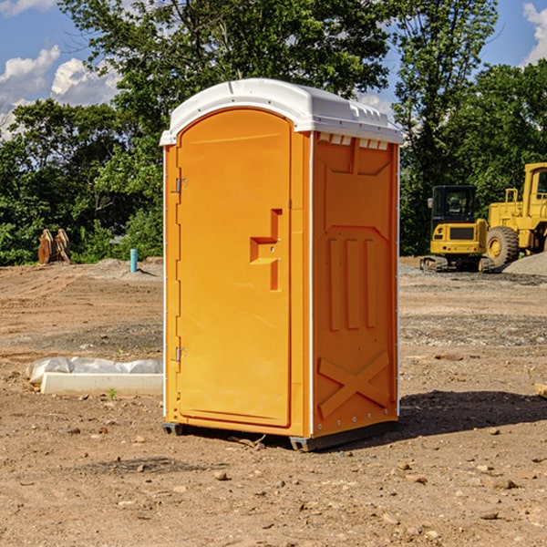 how often are the porta potties cleaned and serviced during a rental period in Brenton